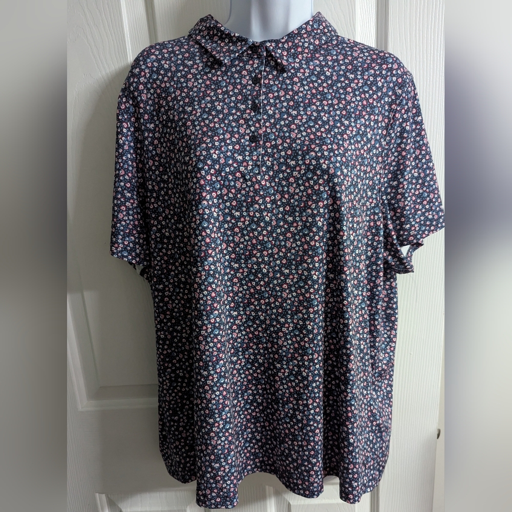 Puma Men's Deep Navy And Magenta Gleam Golf Polo Sz: XXL NWOT